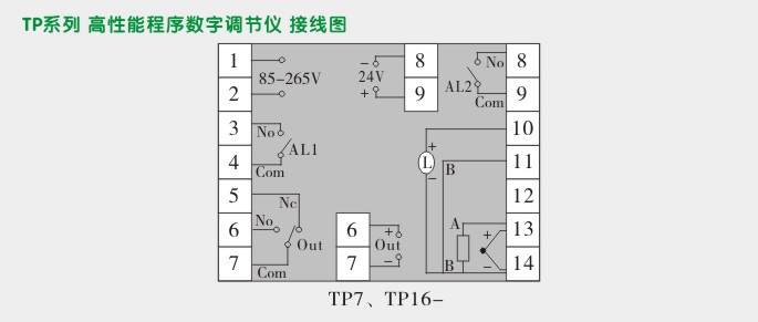 程序调节器,TP7数字调节仪接线图 程序调节器,TP7数字调节仪接线图