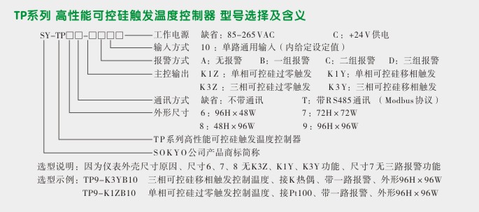 可控硅温度控制器,TP9三相过零触发温控器选型图 可控硅温度控制器,TP9三相过零触发温控器选型图